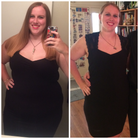 Same dress, June 2015 & April 2016